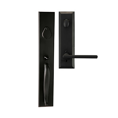 Handleset with Single Cylinder Deadbolt and Door Lever Rosette