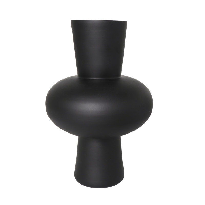 Mable Glass Table Vase, Black
