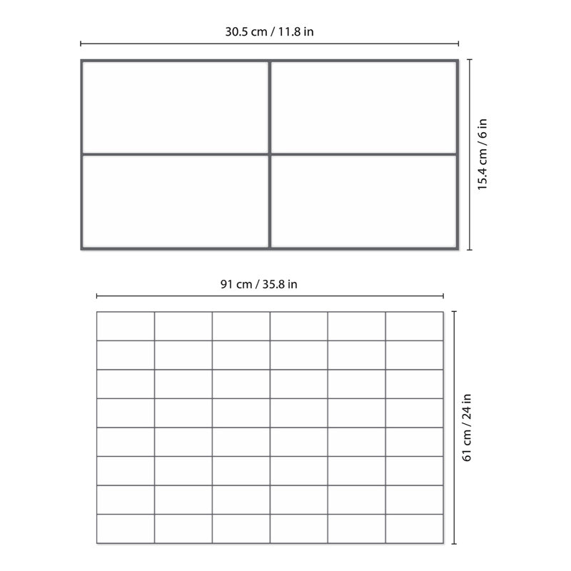 Insta Insta Kitchen Original Brilliant White Glossy 3D Tile Stickers 30 x 15cm