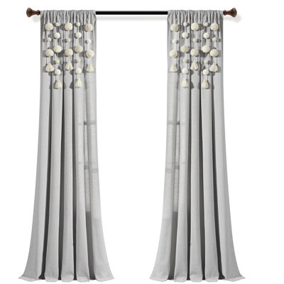 Cotton Blend Semi Sheer Curtain Single Panel
