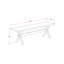 L'ensemble de salle à manger 6 pièces comprend une table de salle à manger rectangulaire avec des pieds en X et 4 chaises Parson en tissu bleu bébé avec un banc, finition en lin blanc-986784949-986903575-986903594