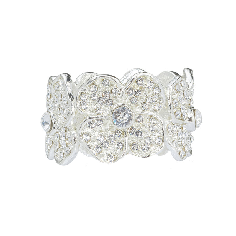 Daisy Flower Napkin Ring Gift Box, Silver