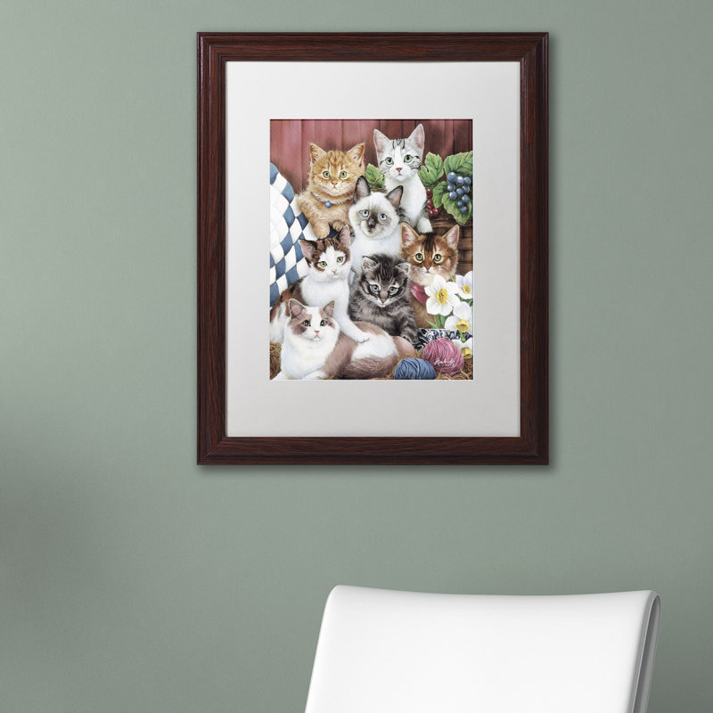« cuddly chatons », reproduction d’impression sur toile encadrée, H 20 po x l 16 po x P 0,5 po