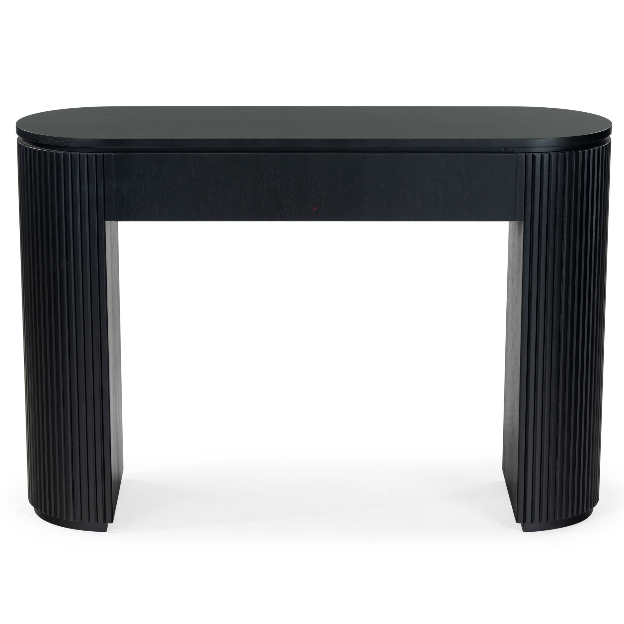 Duren Fluted 1 Drawer Console, Black