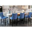 Tabourets de bar contemporains en velours, structure élastique double, coussin en mousse à haute densité - bleu (de 2 chaises fabriquées à la main, pieds en bois massif-116847525