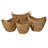 4 Piece Brown Seagrass Handmade Woven Storage Basket with Metal Handles Set