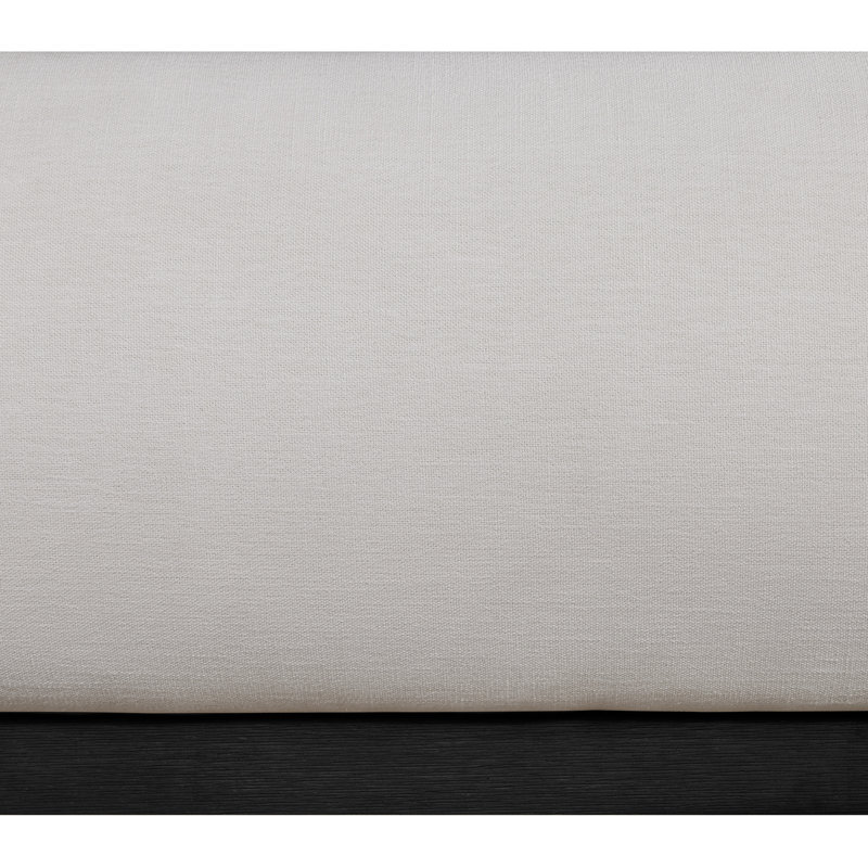 Lit plateforme tapissier Hylia, Grand, Crème lin texture tissu / teint noir