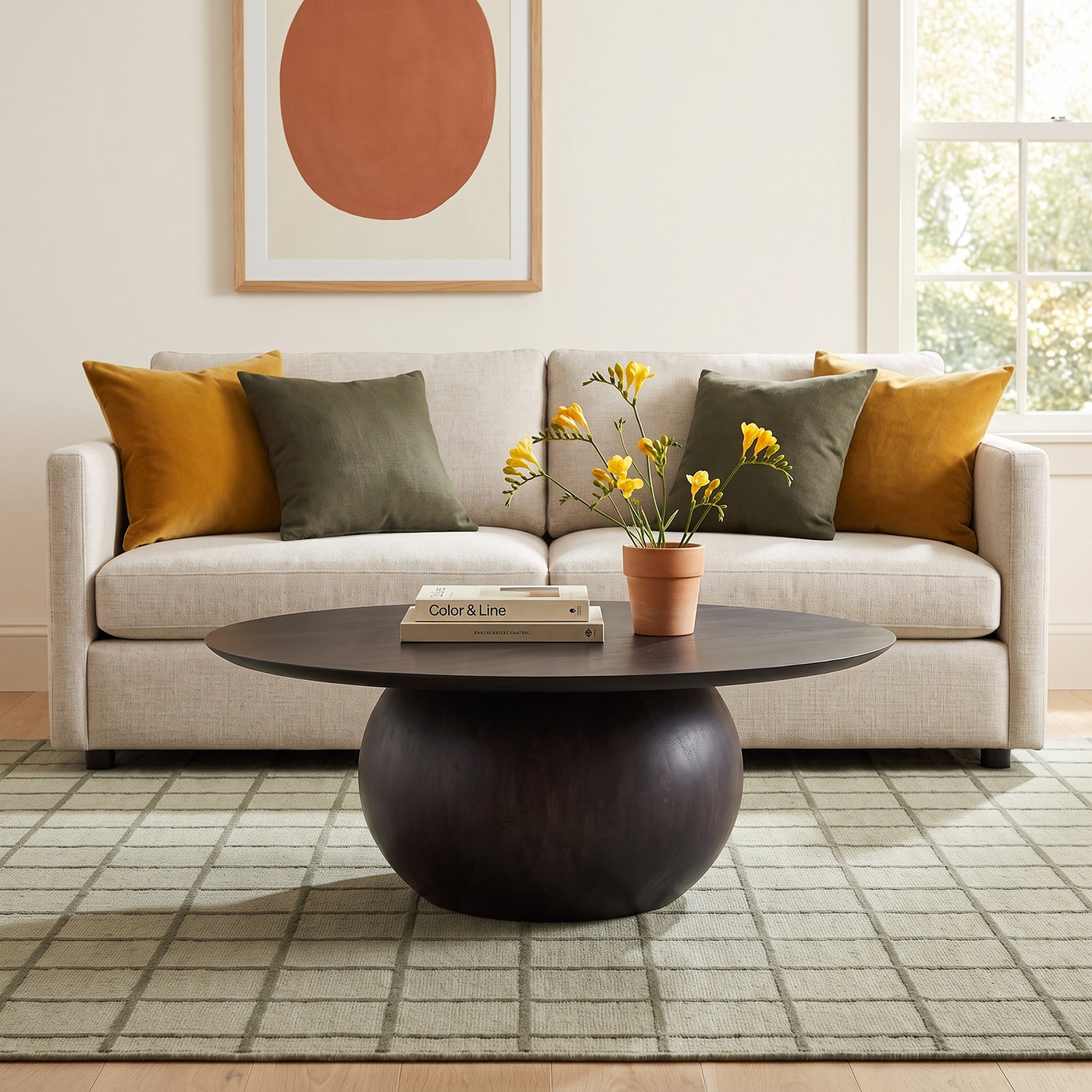 Rolf Coffee Table, 14" H x 35" L x 35" W, Black
