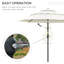 Parasol de patio beige 9 pi 3 po - marché extérieur avec manivelle, inclinaison à bouton-poussoir pour terrasse, cour arrière, pelouse 3
