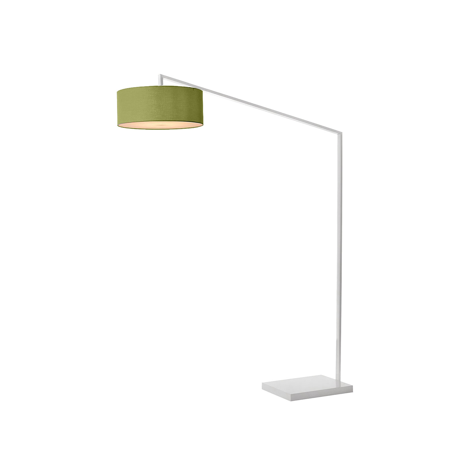 Stretch 87" Arc Floor Lamp, Drum Shade & Body, Dimmable, Avocado