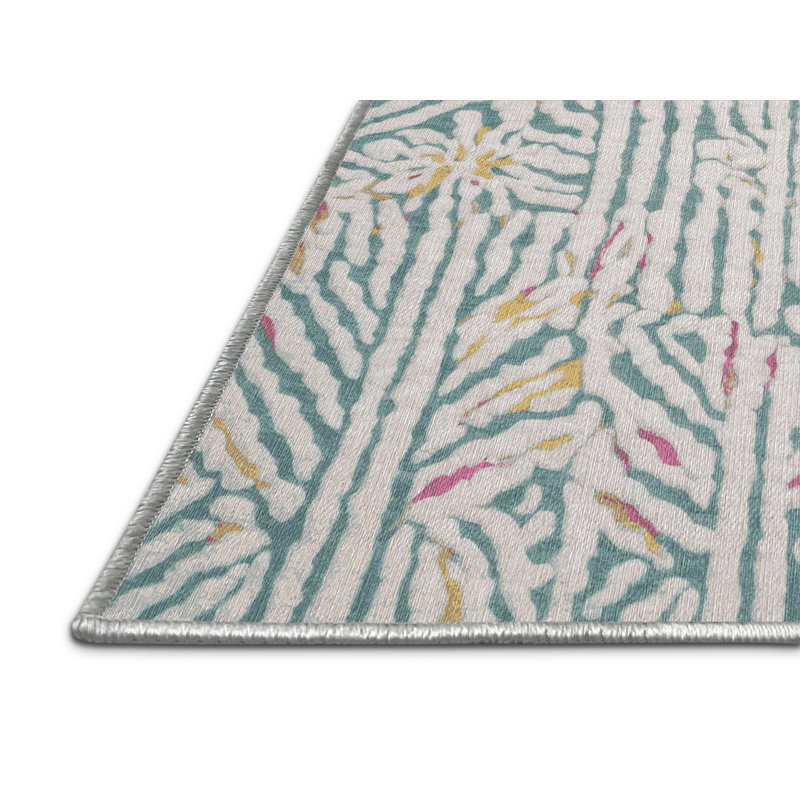 Machine Washable Beige Area Rug, Rectangle 2' x 3'