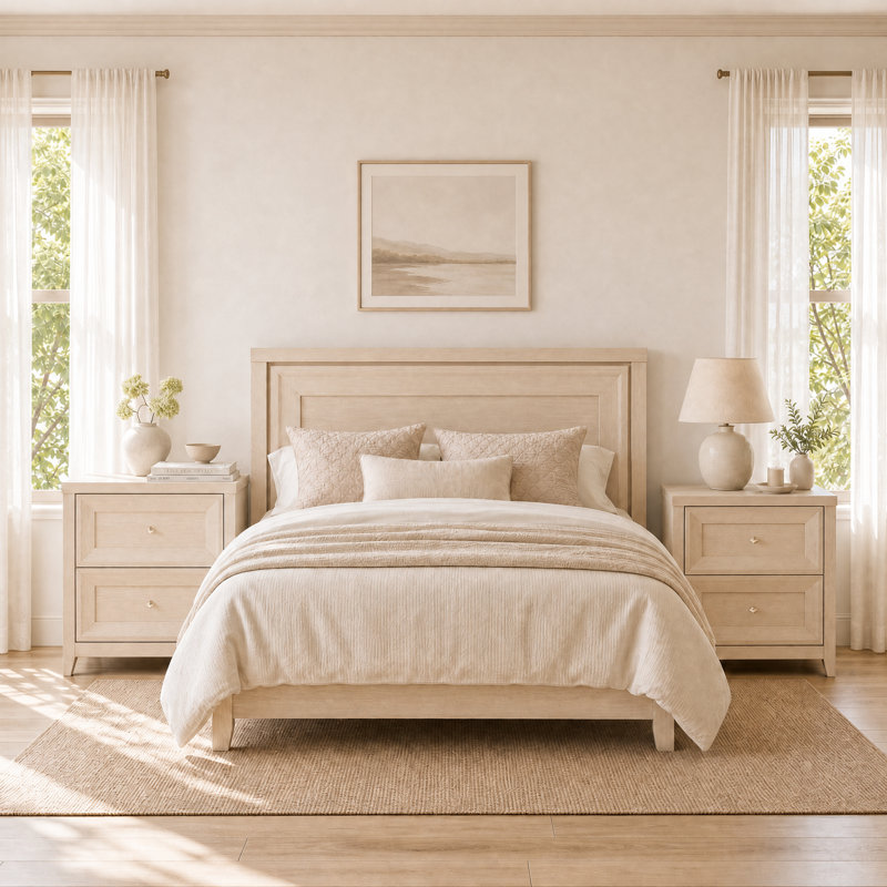  Acero 58cm W Bedside Table, Ivory White