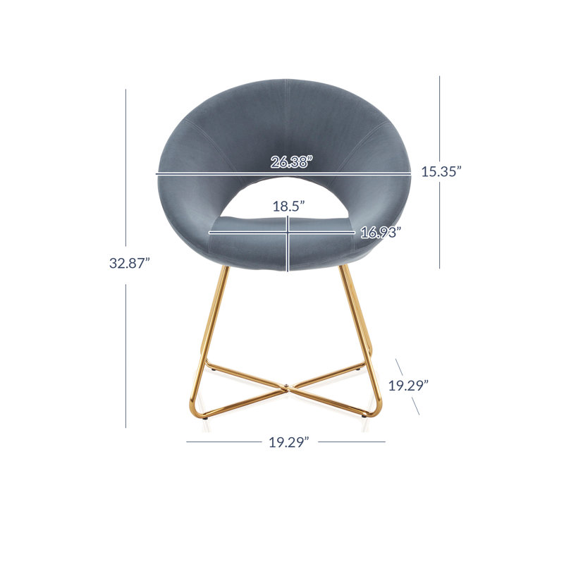 Fauteuil demi-tonneau 26,38 po, Gris foncé