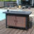 43" Aluminum Propane Gas Fire Pit Table, 60000 Btu Rattan Fire Pit With Lid, Waterproof Cover, Large Storage Space And Lockable Wheels without Windproof Glass