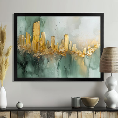 Emerald And Marble City Urban Jazz II - Abstract Modern Other Wall Art