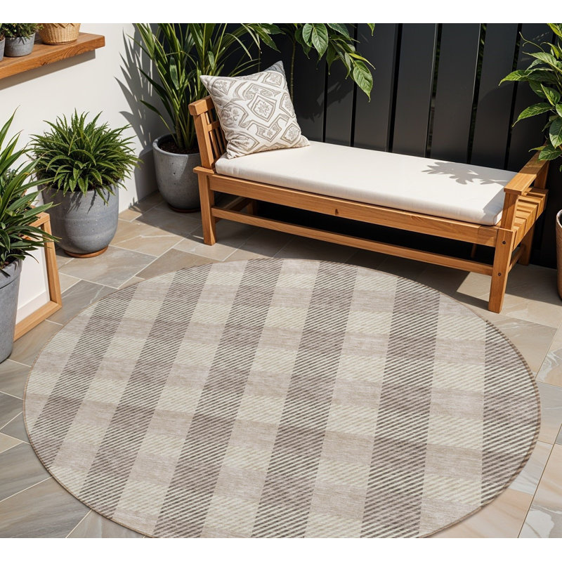 Tapis rond beige 8 po