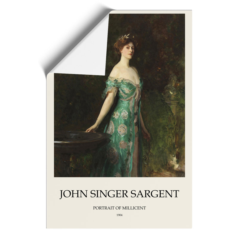 Portrait of Millicent Leveson Print by John Singer Sargent - Frameless Print, 30cm H x 21cm W x 0.1cm D