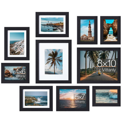 10 Pack Picture Frames Collage Wall Decor, Gallery Wall Frame Set For Wall Or Tabletop Display, Multi Sizes,