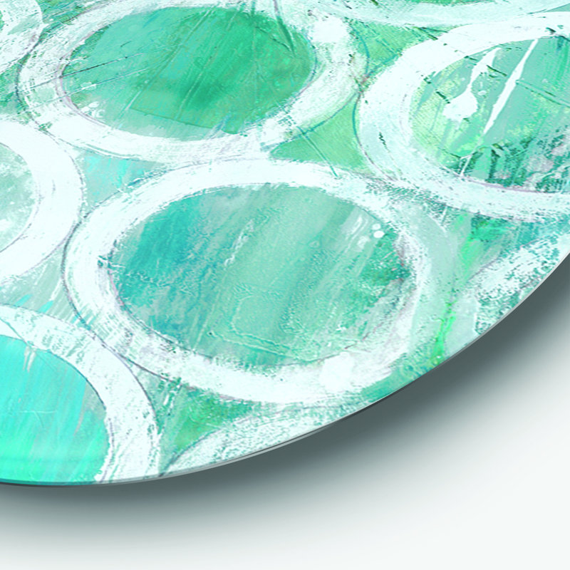 « natural blue circle »-impression sur cercle métallique, H 23 po x l 23 po