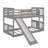 Bunk Bed With Slide And Ladder, Gray-514916512