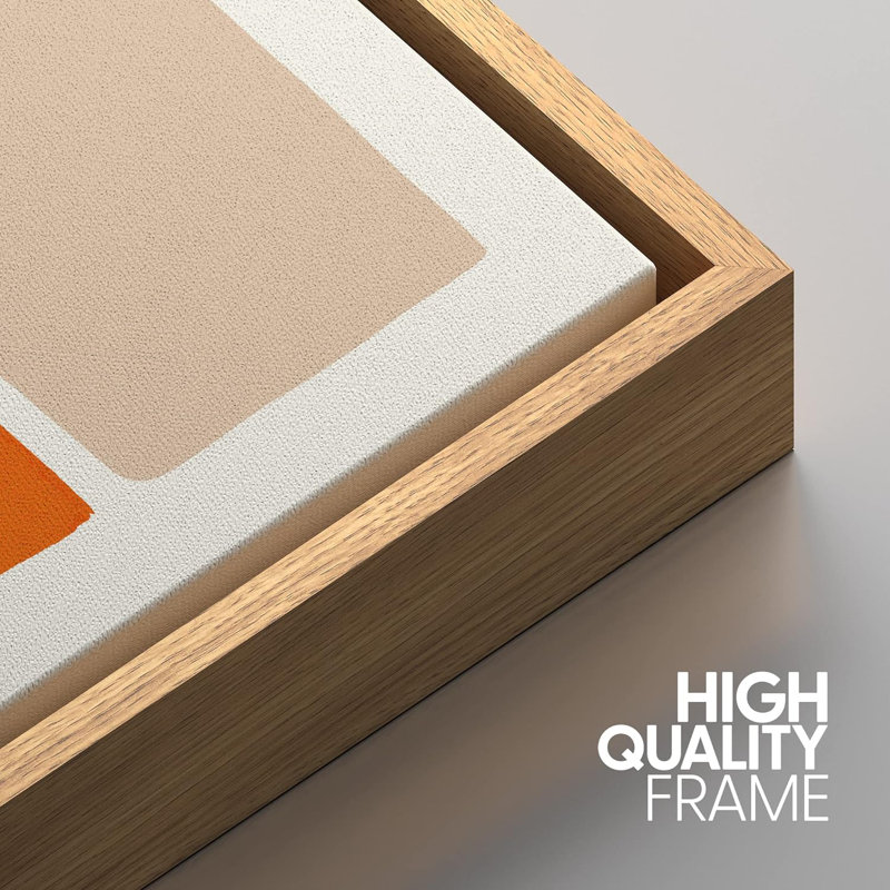 Abstract Vibrant Color Blocks " Bright Color Block Collage Abstract Shapes " 3 - Pieces, 24" H x 48" W, Natural Framed
