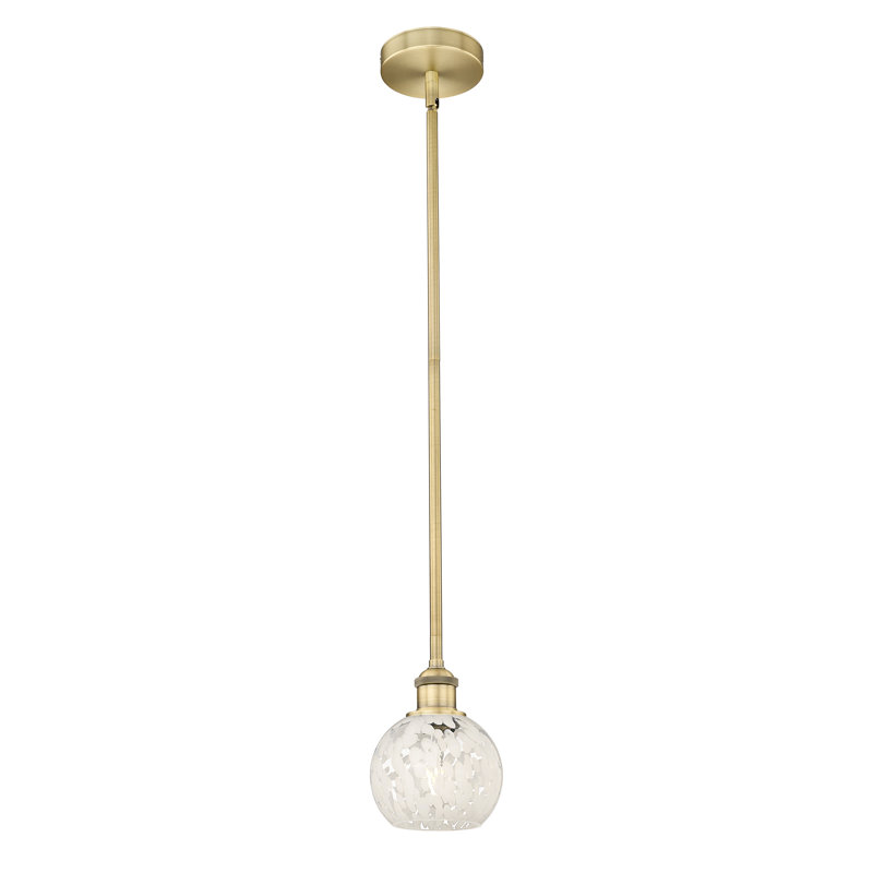 Luminaire suspendu 1 lumière Ivana, H 7,5 po x l 6 po x P 6 po, Laiton brossé
