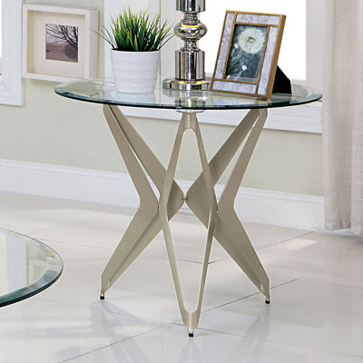 Table de bout contemporaine 24,5 po, champagne