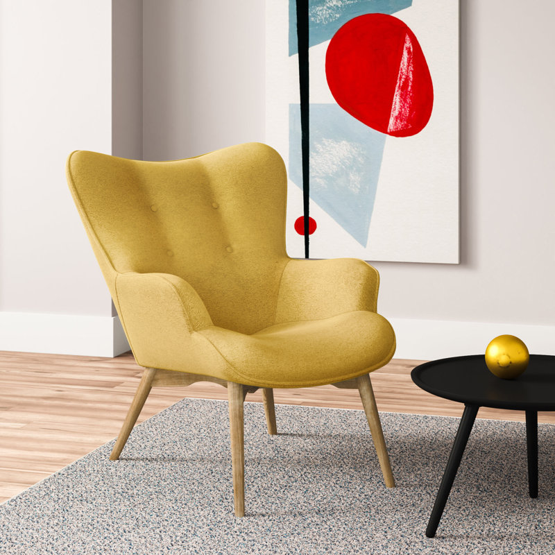 Rockwell Upholstered Accent Chair, Yellow