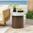 Antique White Side Table - Natural Wood Frame Aesthetic Build 19.08" High Versatile Furniture & Theme Long-Lasting No Assembly Needed