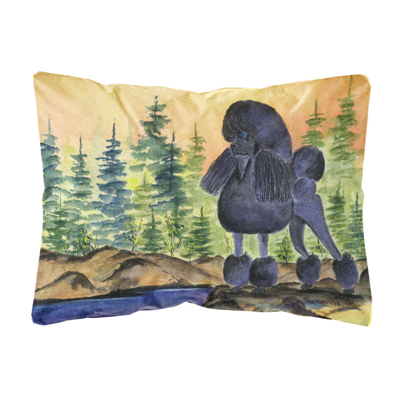 Coussin décoratif intérieur/extérieur rectangulaire caniche