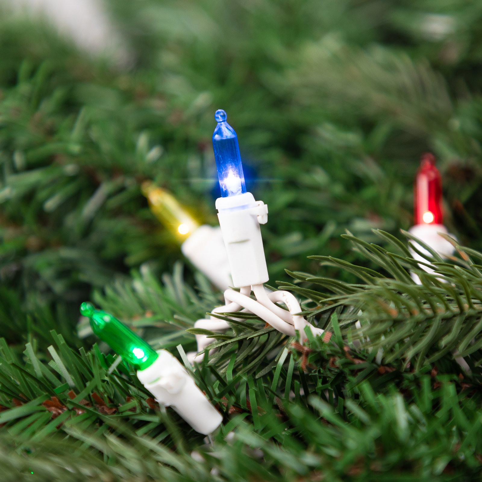 100-Light Warm LED Christmas String Lights, Multi-colored/White, 35