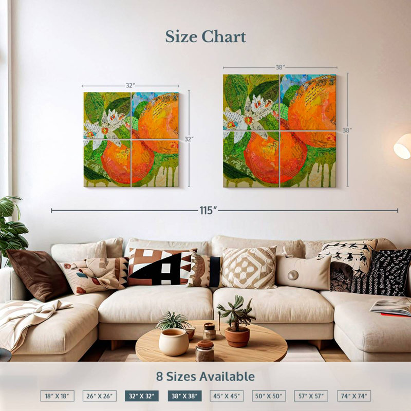 Yarlin, Floride, oranges, H 32 po x l 32 po