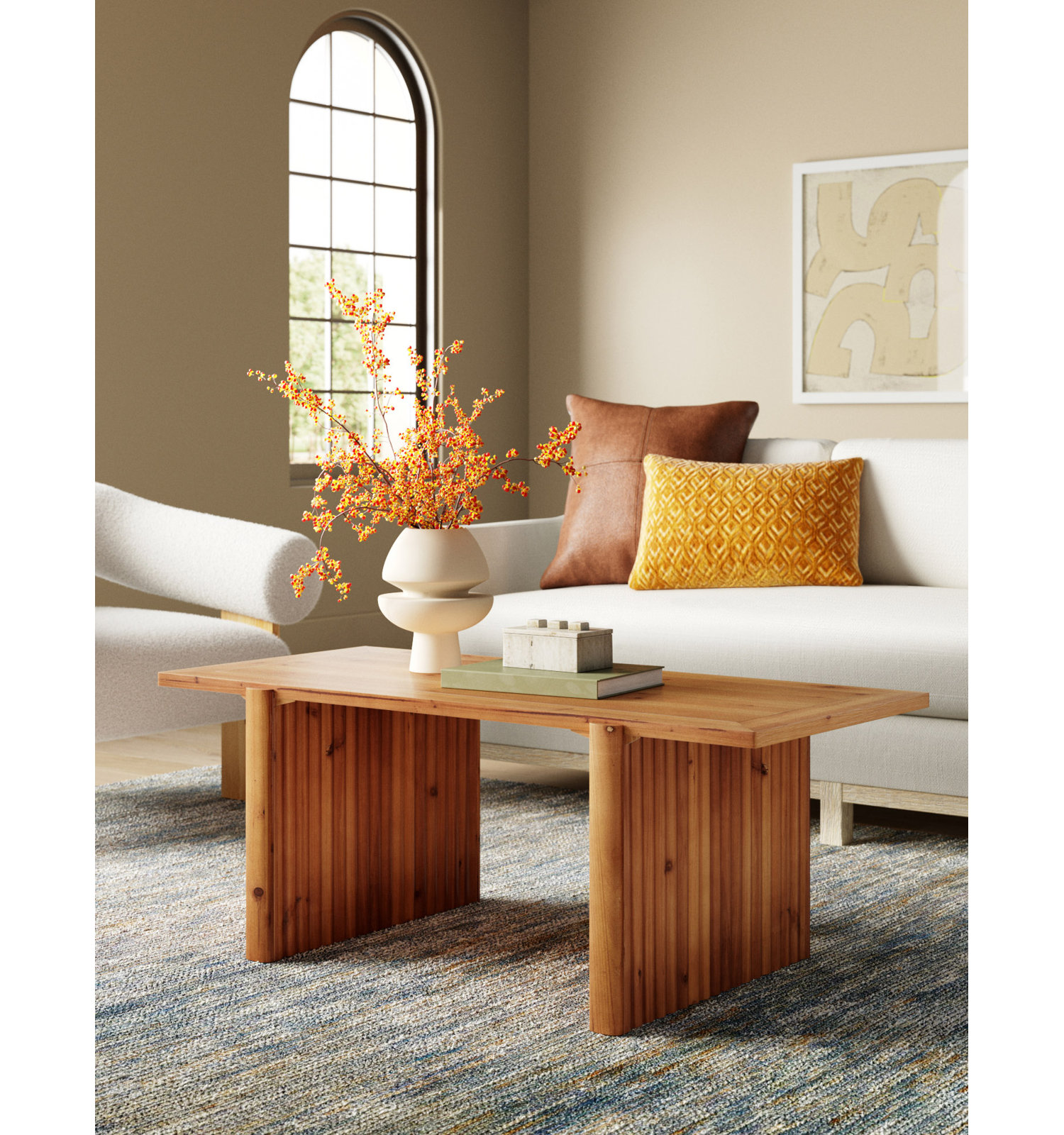 Cecily Blue Hand-Knotted Abstract Cotton Rug, Rectangle 9' x 12'