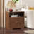 Fluted Smart Nightstand With Charging Station, Voice-controlled Led Light, Bedside Table With Shelf And Cabinet-161340992