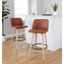 Tabouret de comptoir à hauteur fixe de 26 po avec pieds en bois cintré et repose-pieds rond Thea-94352149-129427563-129427573