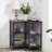 Piscitelli 2-Door Metal Mesh Corner Accent Cabinet-387600278
