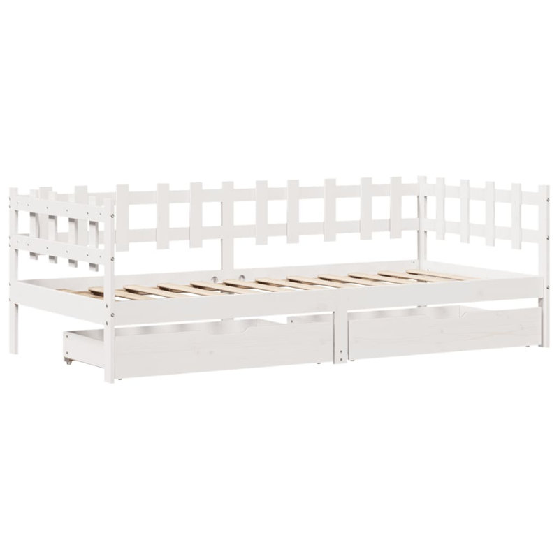 Rhiad Solid Wood, European Single (90 x 200cm), White