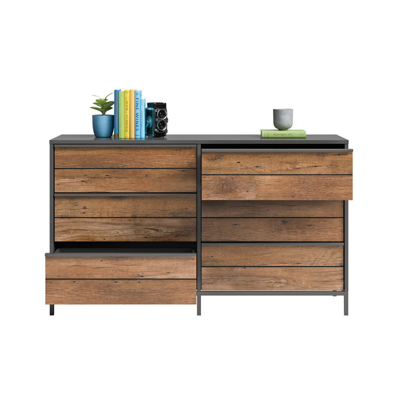 Commode en bois au design minimaliste, brun