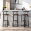 Ensemble de 3 tabourets de bar avec dossier, repose-pieds et structure en métal