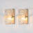 1-light Gold Metal Textured Glass Wall Sconce Set