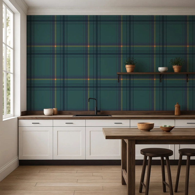 Tartan Ashcroft grand, Blue Ridge, Faux Grasscloth