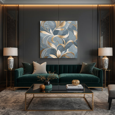 Abstract Florals 39 Blue Canvas Wall Art