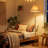 66 " Modern Floor Lamp with Rattan Lampshade