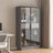 Cabinets 60.6" Modern Freestanding Display Cabinet with LED Lighting, 2 Storage Drawers, Adjustable Glass Shelves, Slate Gray | Hallways | MDF