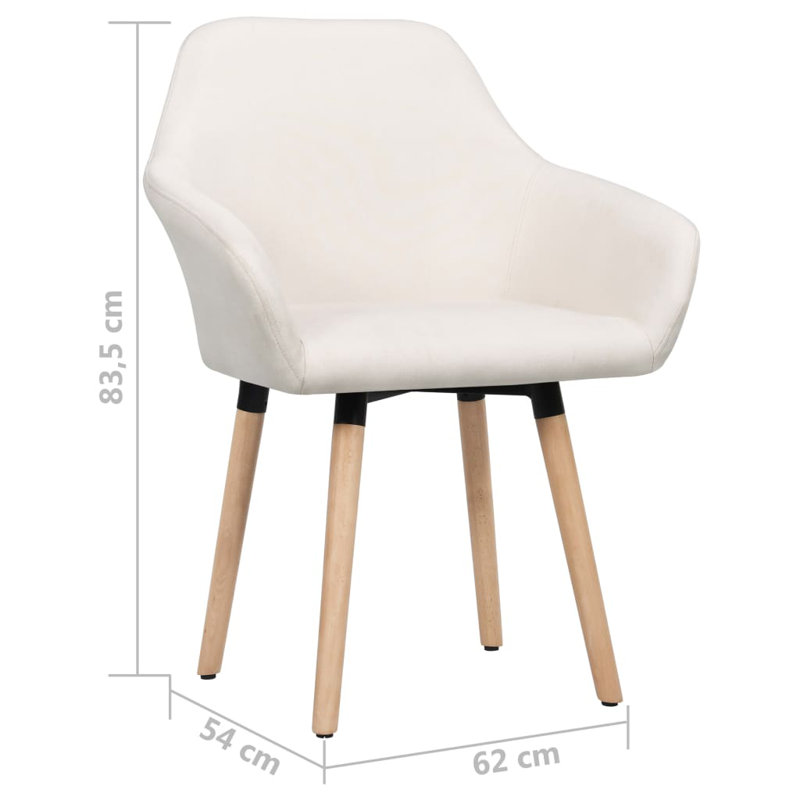 Chaise de salle à manger rembourrée avec accoudoirs en tissu Yes, Crème
