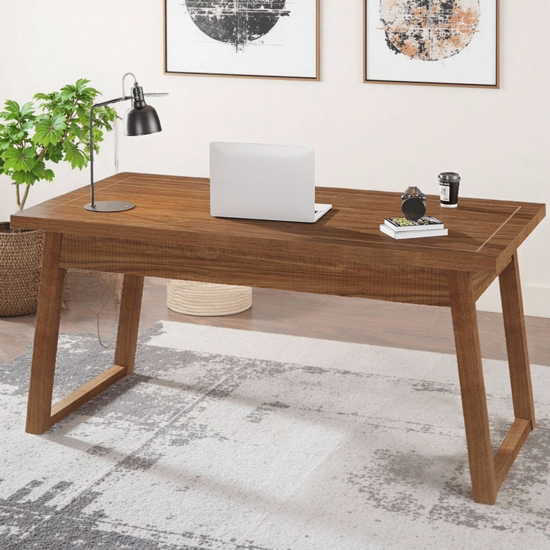 Bureau de direction de style Mid-Century moderne avec tiroir et bureau d'écriture