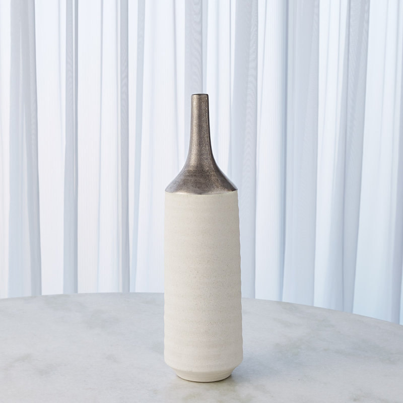 Two-Toned Vase, Gold, 20" H x 5.5" W x 5.5" D