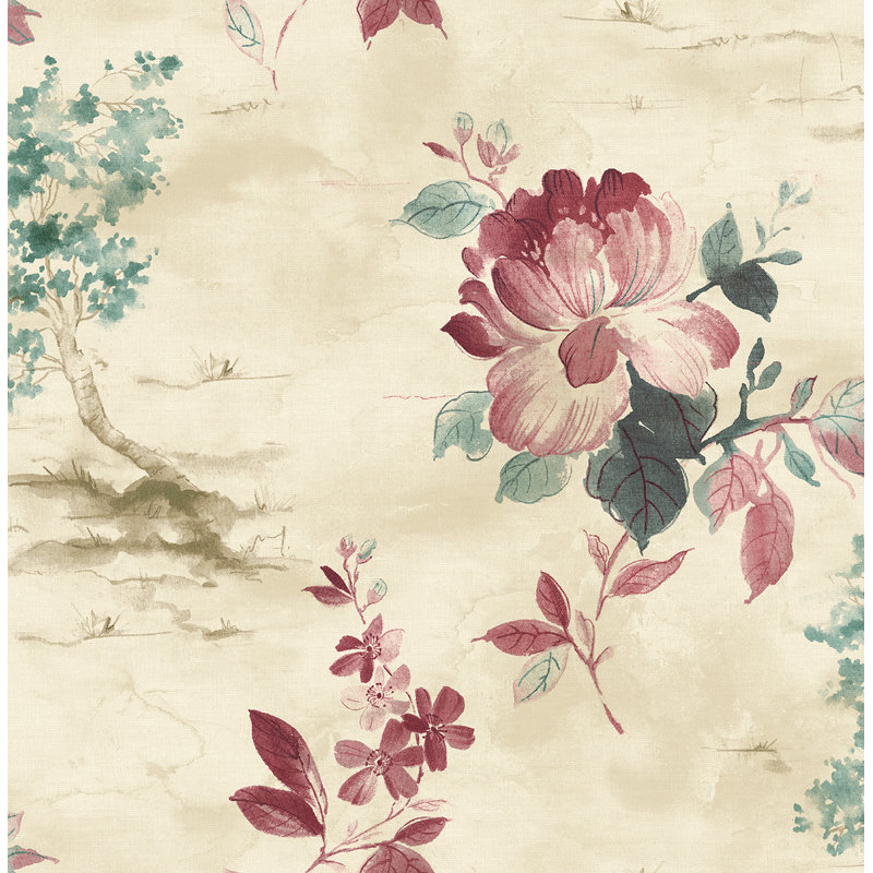Seabrook Designs Pergola, Beige métallique / framboise bleue
