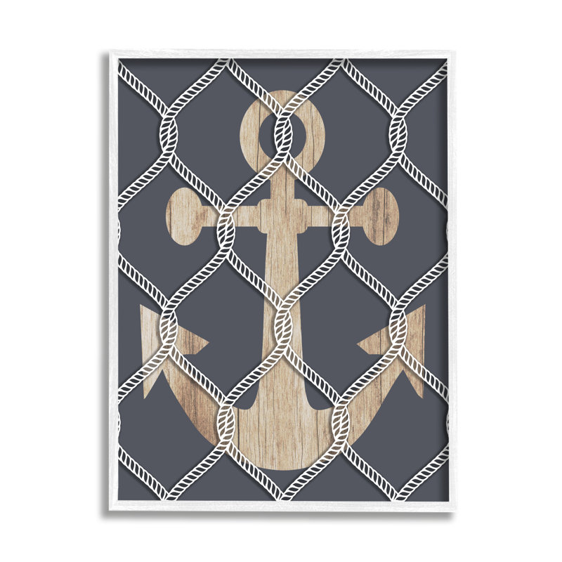 Art nautique, art giclée encadrée par ancre nautique par Lil 'Rue, H 30 po x l 24 po x P 1,5 po