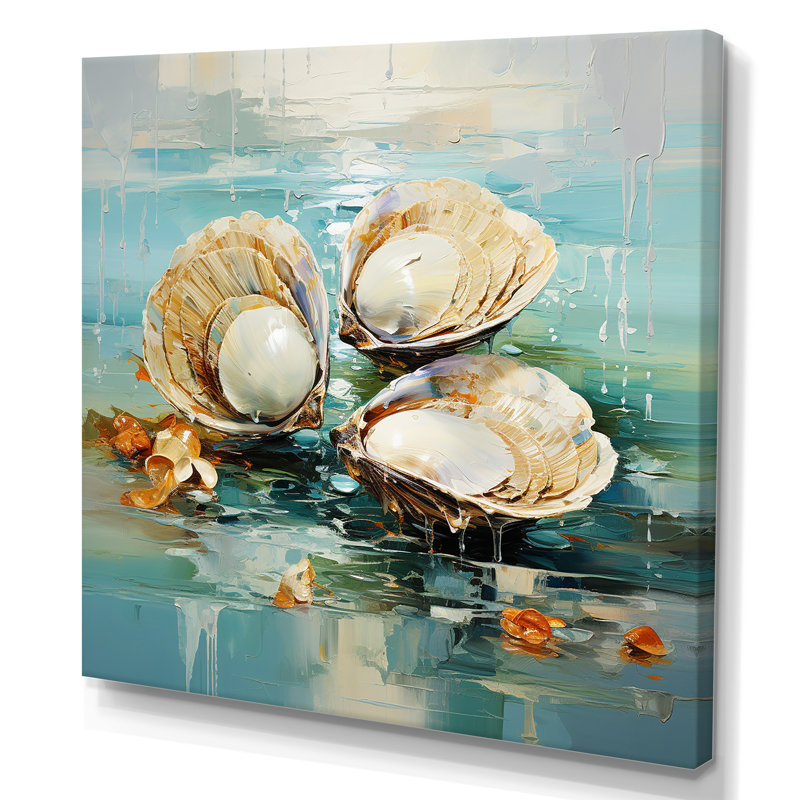«Green Tones Delicate Oyster Beauty» sur toile, Toile tendue, H 30 po x l 30 po x P 1 po